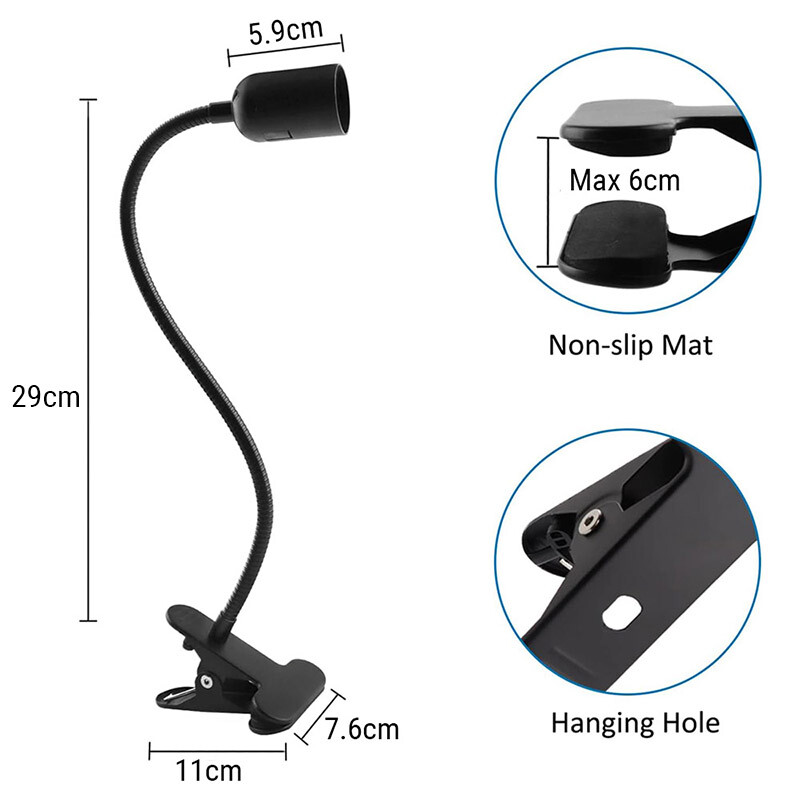 Universel E27 stiklampe, lampeholder, 400MM længde til LED vækstlys