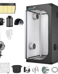 Smart Growbox komplet sæt 80x80x160 cm drivhus 100W LED lys plante dyrkningskasse med udblæsningssystem, filter og tilbehør