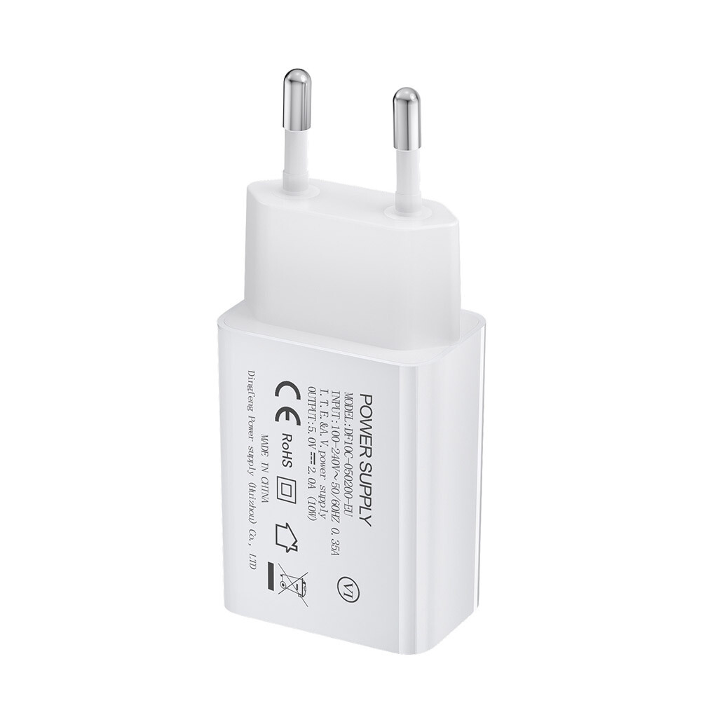5-tommers ventilatorhoved, ventilator med 360° rotation, med dual USB-oplader, EU-stikadapter og 1,5 m USB-forlængerledning, til drivhus.