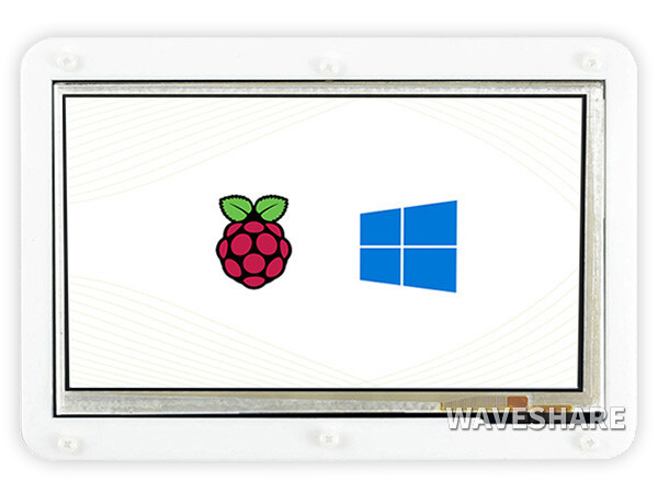 WaveShare 7-tommers kapacitivt touchskærm LCD (B) med tofarvet kabinet, 800×480 HDMI til Raspberry Pi/Windows