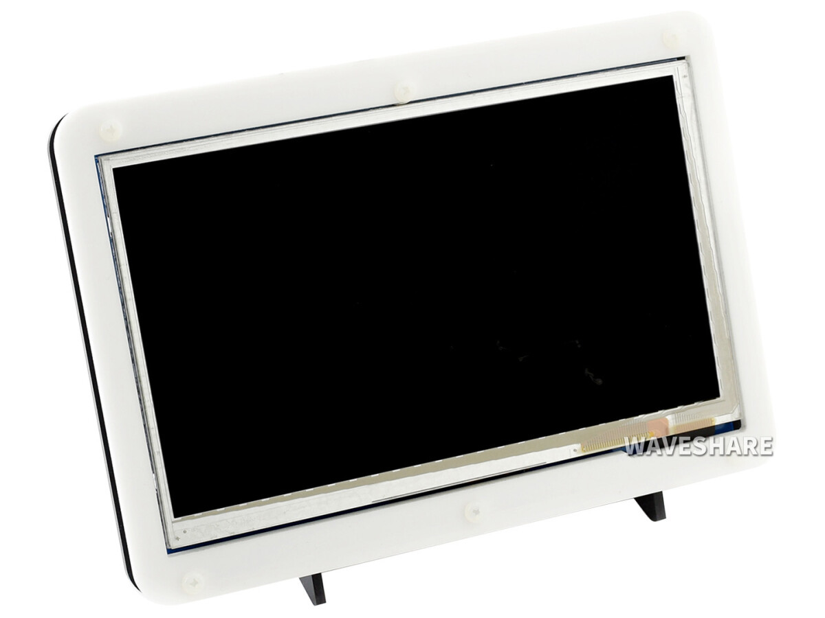WaveShare 7-tommers kapacitivt touchskærm LCD (B) med tofarvet kabinet, 800×480 HDMI til Raspberry Pi/Windows