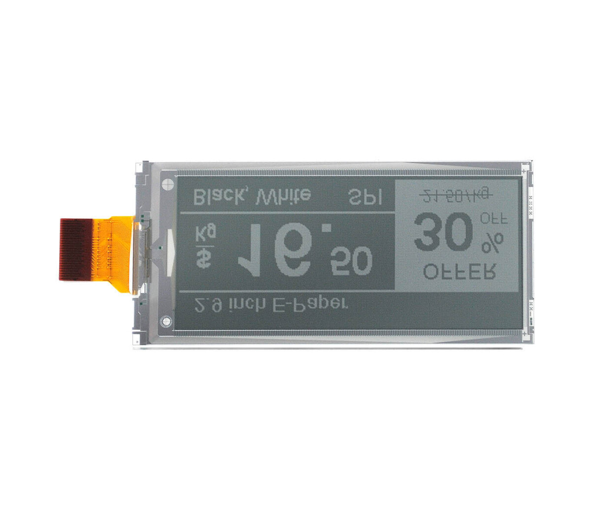 2,9 Zoll 296x128 E-Ink E-Paper rå displaypanel SPI til Raspberry Pi, 1,5 s hurtig opdatering