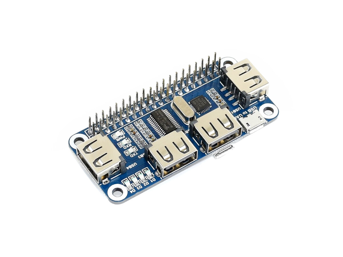 Waveshare 4-Port USB HUB HAT til Raspberry Pi Zero / Zero W / Zero 2W