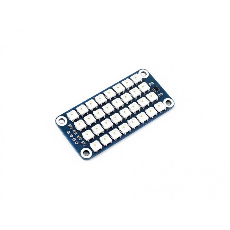 Waveshare Ægte farve 4x8 RGB LED HAT til Raspberry Pi 3 Model B /Zero/Zero W Display