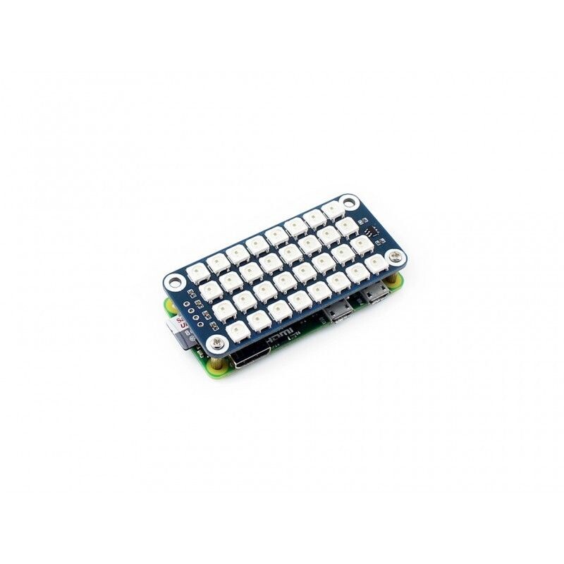 Waveshare Ægte farve 4x8 RGB LED HAT til Raspberry Pi 3 Model B /Zero/Zero W Display