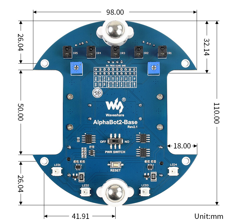 WaveShare AlphaBot2 Robot Building Kit for Arduino (uden Arduino-styring)
