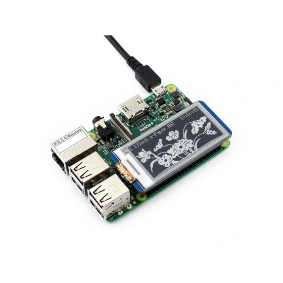 Waveshare 2,13 Zoll 250x122 E-Ink Display HAT til Raspberry Pi SPI