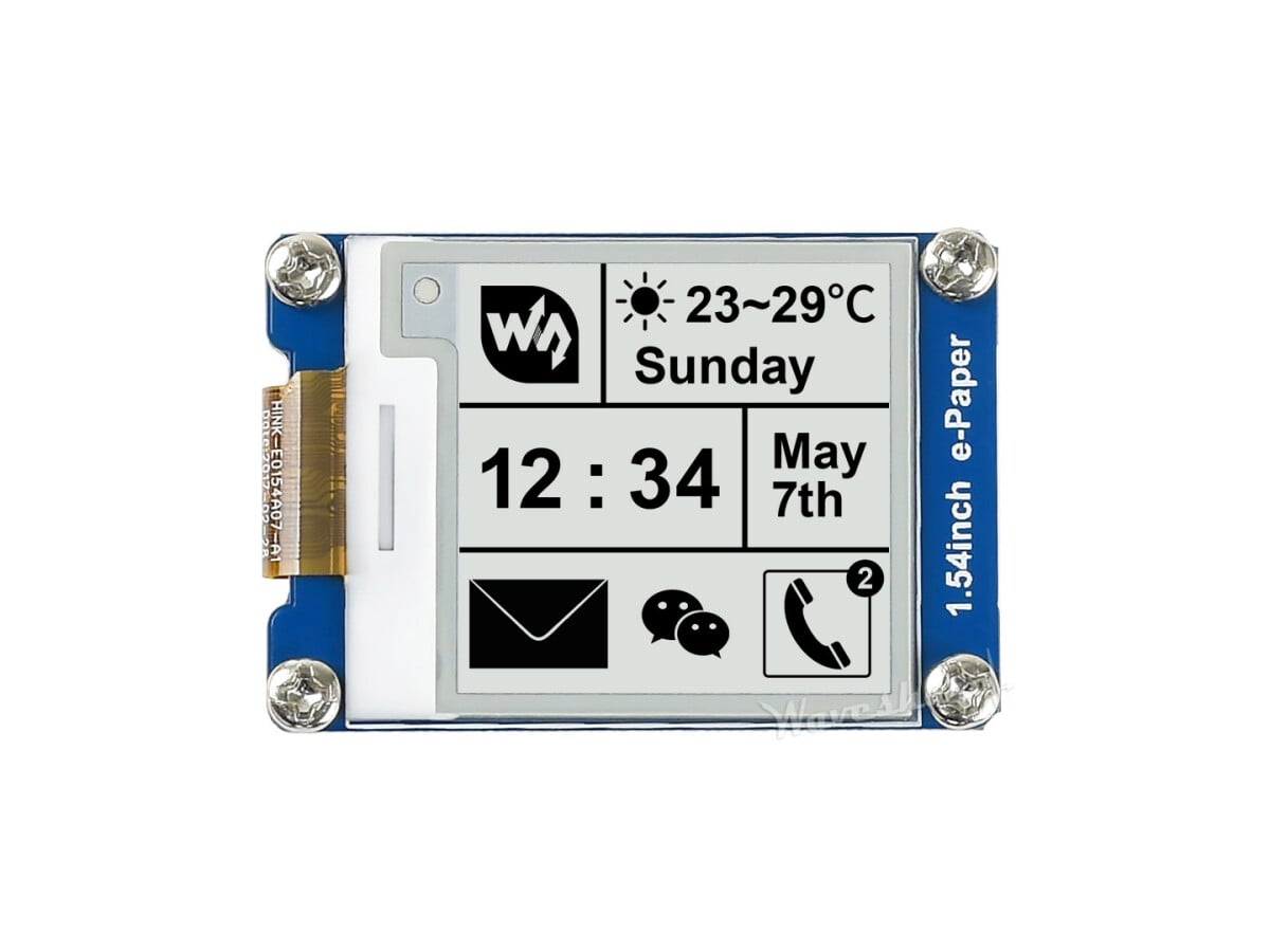 Waveshare 1,54 Zoll 200x200 E-Ink E-Paper Display Modul SPI til Raspberry Pi Arduino