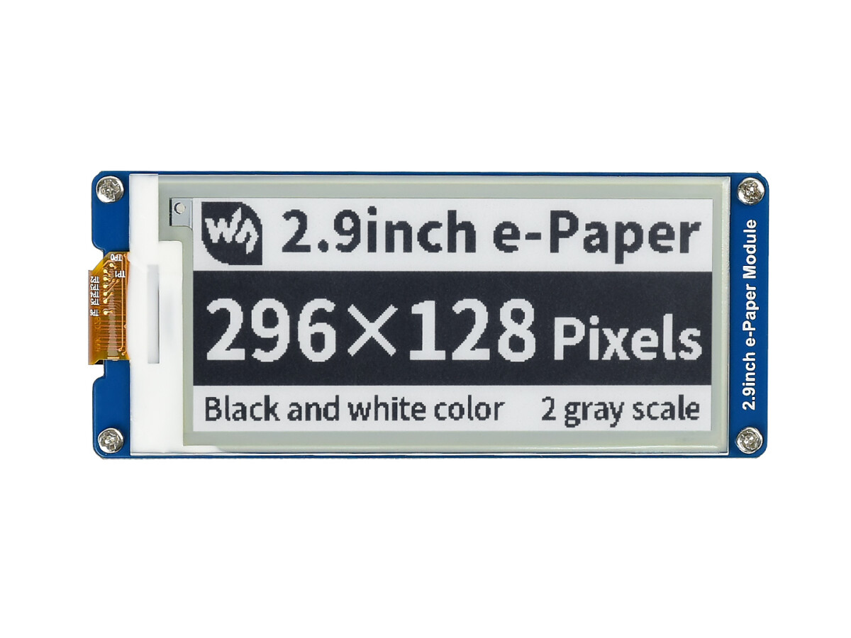 Waveshare 2,9 Zoll 296x128 E-Ink E-Paper Display Modul SPI til Raspberry Pi Arduino