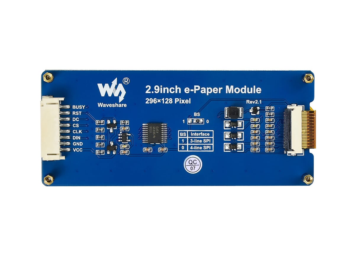 Waveshare 2,9 Zoll 296x128 E-Ink E-Paper Display Modul SPI til Raspberry Pi Arduino