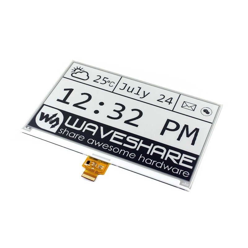 Waveshare 7,5 Zoll E-Ink Rohdisplay 800x480 til Arduino SPI interface