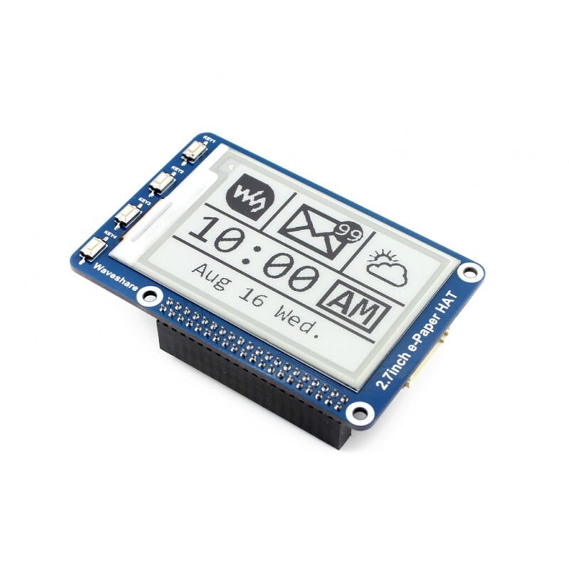 Waveshare 2,7 Zoll 264x176 E-Ink E-Paper Display HAT til Raspberry Pi