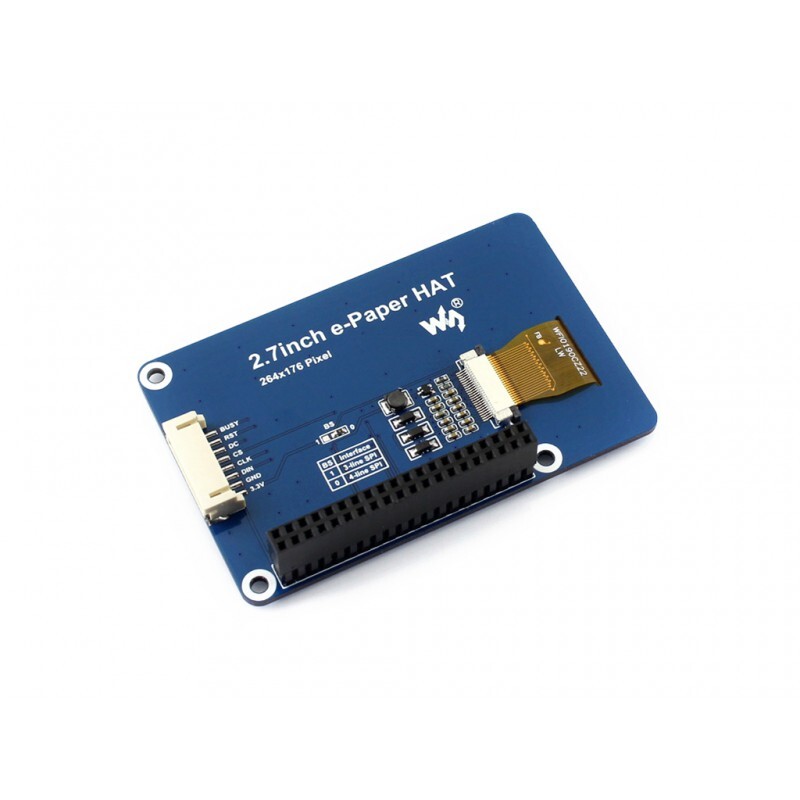 Waveshare 2,7 Zoll 264x176 E-Ink E-Paper Display HAT til Raspberry Pi
