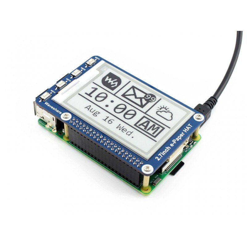 Waveshare 2,7 Zoll 264x176 E-Ink E-Paper Display HAT til Raspberry Pi