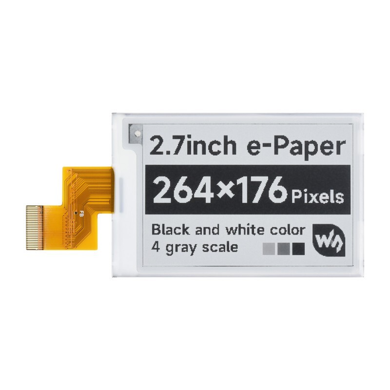 Waveshare 2,7 Zoll 264x176 E-Ink E-Paper rå display SPI interface Arduino