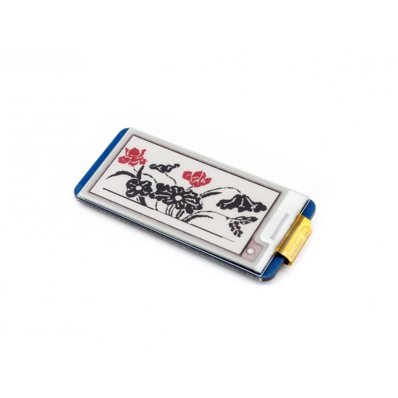 Waveshare 2,13 Zoll E-Paper HAT (B) 250x122 Rød/Sort/Hvid SPI-interface