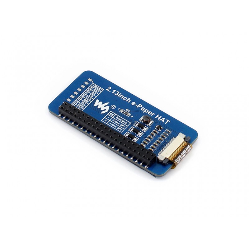 Waveshare 2,13 Zoll E-Paper HAT (B) 250x122 Rød/Sort/Hvid SPI-interface