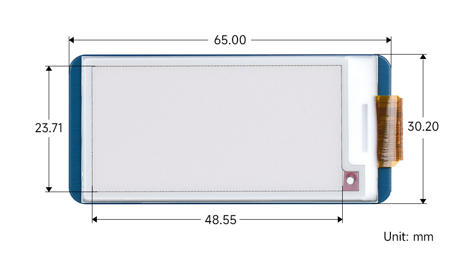Waveshare 2,13 Zoll E-Paper HAT (B) 250x122 Rød/Sort/Hvid SPI-interface