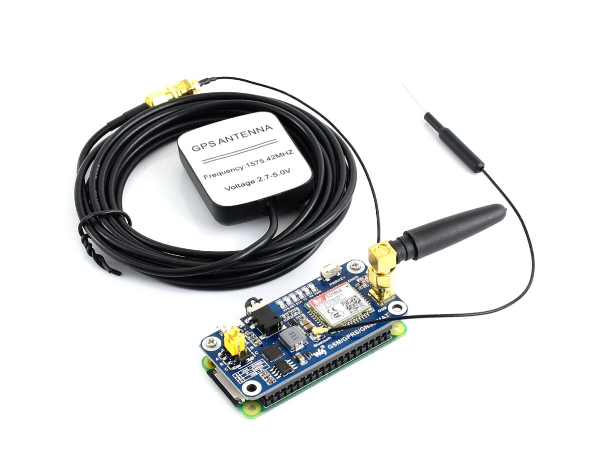 Waveshare Trådløst GSM GPRS GNSS Bluetooth HAT til Raspberry Pi Baseret på SIM868