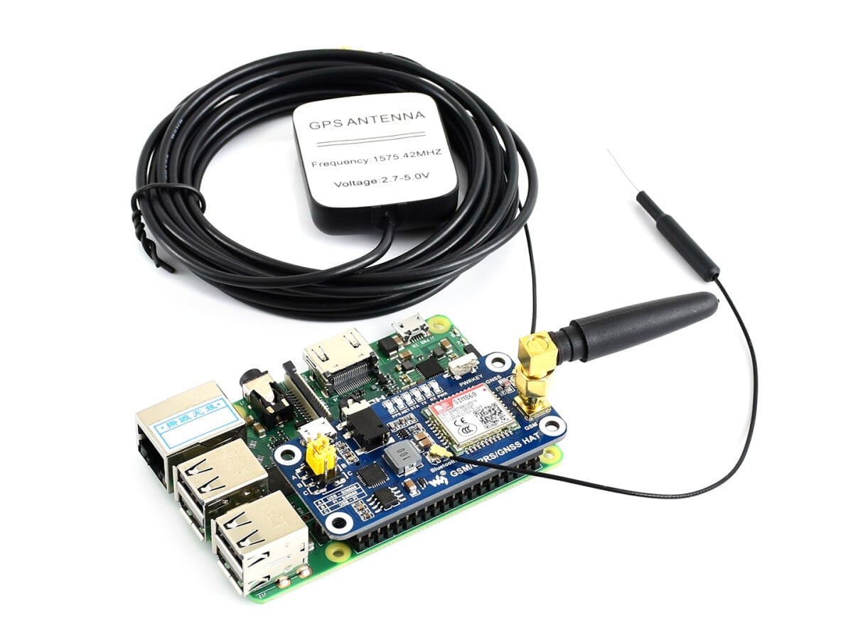 Waveshare Trådløst GSM GPRS GNSS Bluetooth HAT til Raspberry Pi Baseret på SIM868