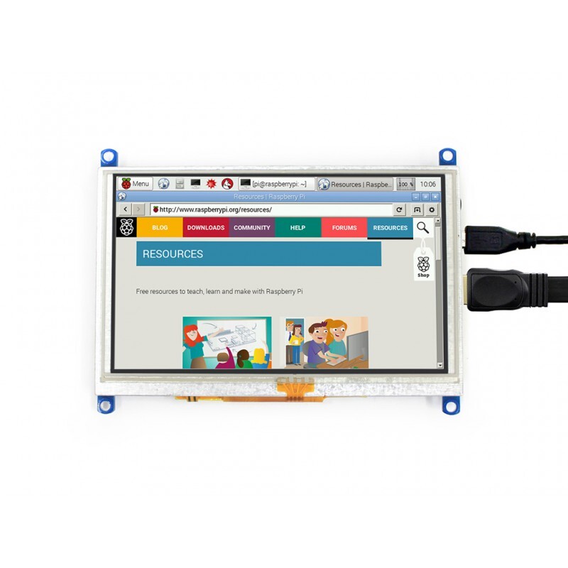 Waveshare 5-tommers display 800x480 resistent touchskærm LCD (G) HDMI