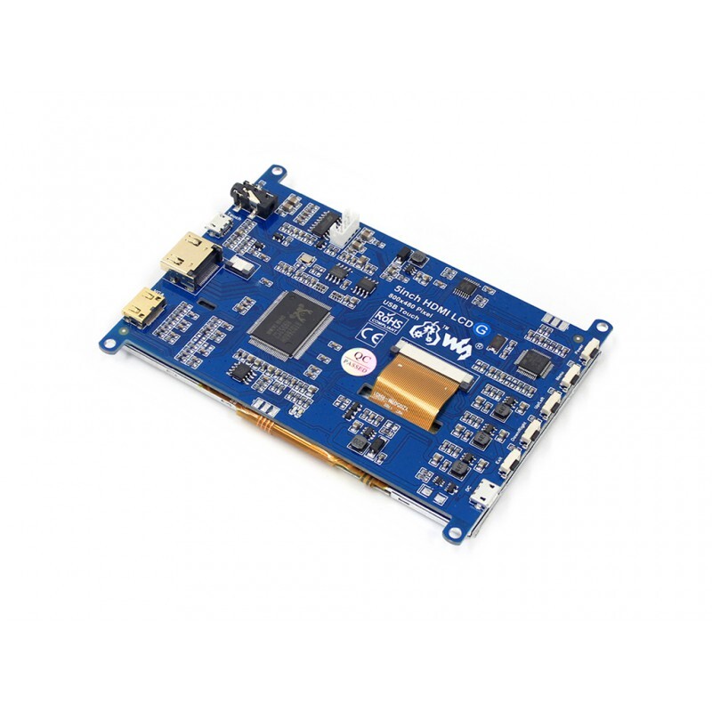 Waveshare 5-tommers display 800x480 resistent touchskærm LCD (G) HDMI