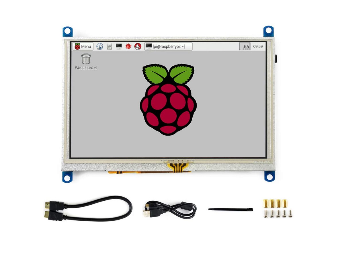 Waveshare 5-tommers display 800x480 resistent touchskærm LCD (G) HDMI