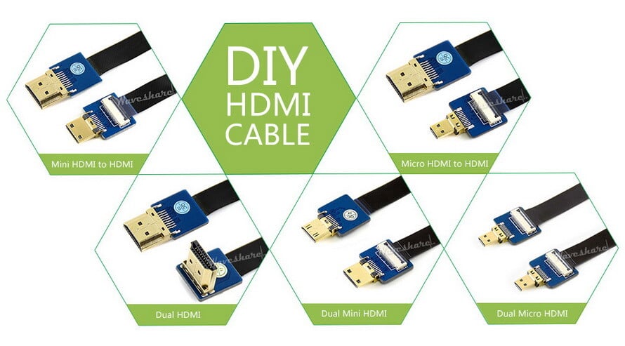 WaveShare DIY HDMI-kabel 1m FFC