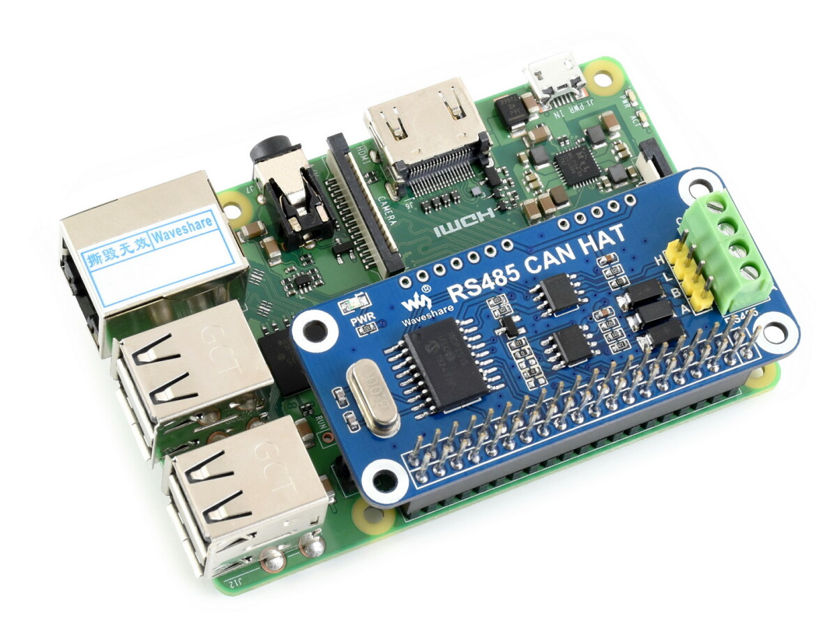 WaveShare RS485 CAN HAT für Raspberry Pi 40PIN GPIO SPI-Schnittstelle