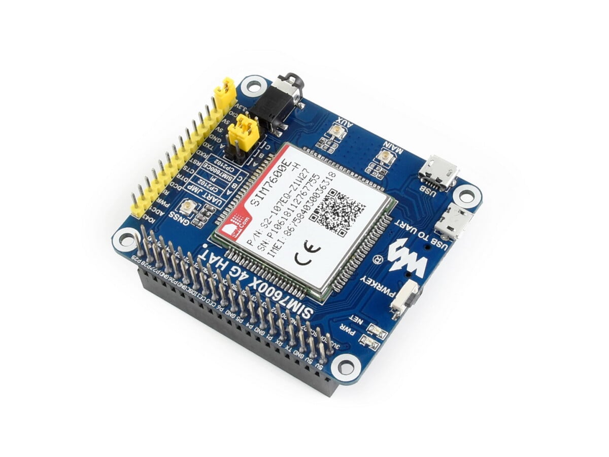 WaveShare 4G/3G/2G/GSM/GPRS/GNSS HAT til Raspberry Pi LTE CAT4 for Europa