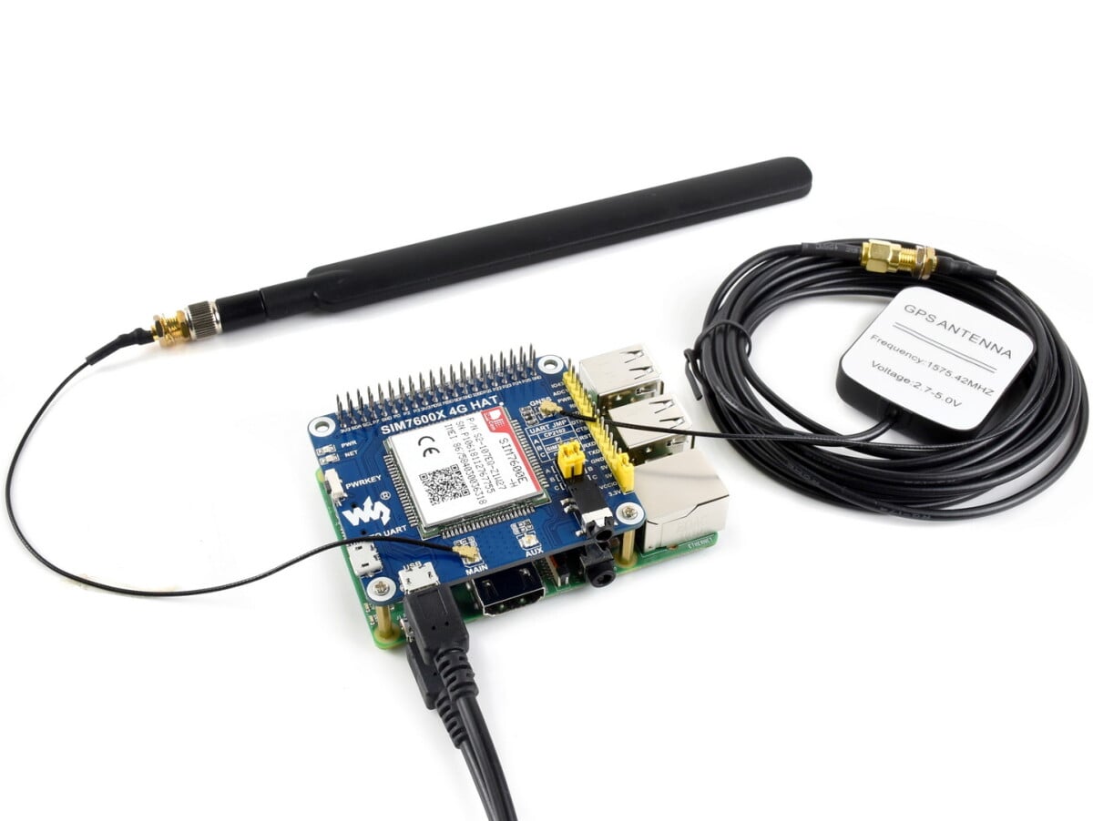 WaveShare 4G/3G/2G/GSM/GPRS/GNSS HAT til Raspberry Pi LTE CAT4 for Europa