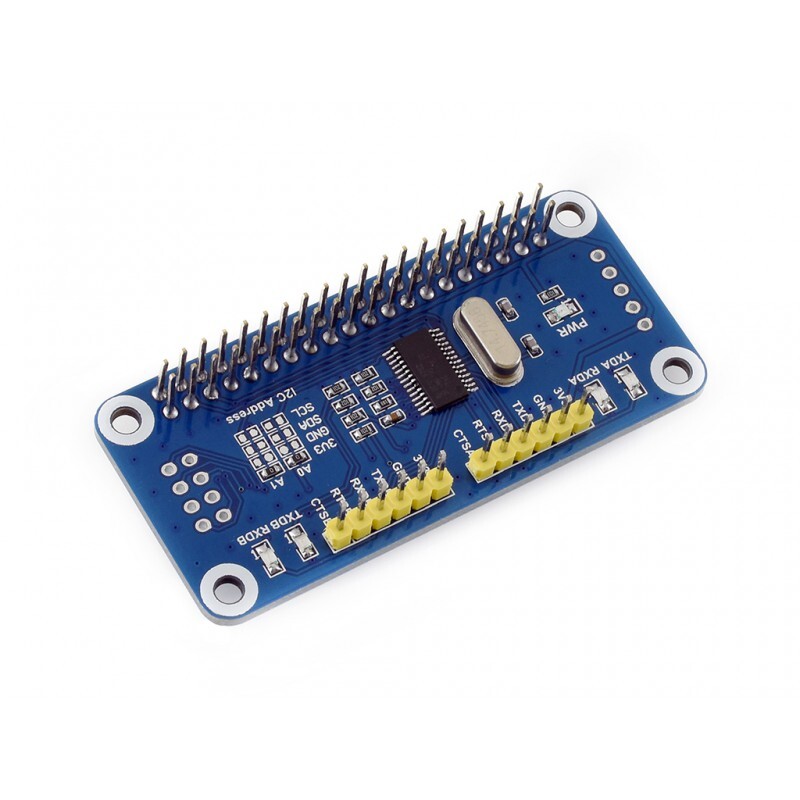 WaveShare Serial Expansion HAT for Raspberry Pi, I2C Interface, 2-kanals UART, 8 GPIO