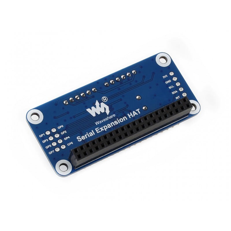 WaveShare Serial Expansion HAT for Raspberry Pi, I2C Interface, 2-kanals UART, 8 GPIO