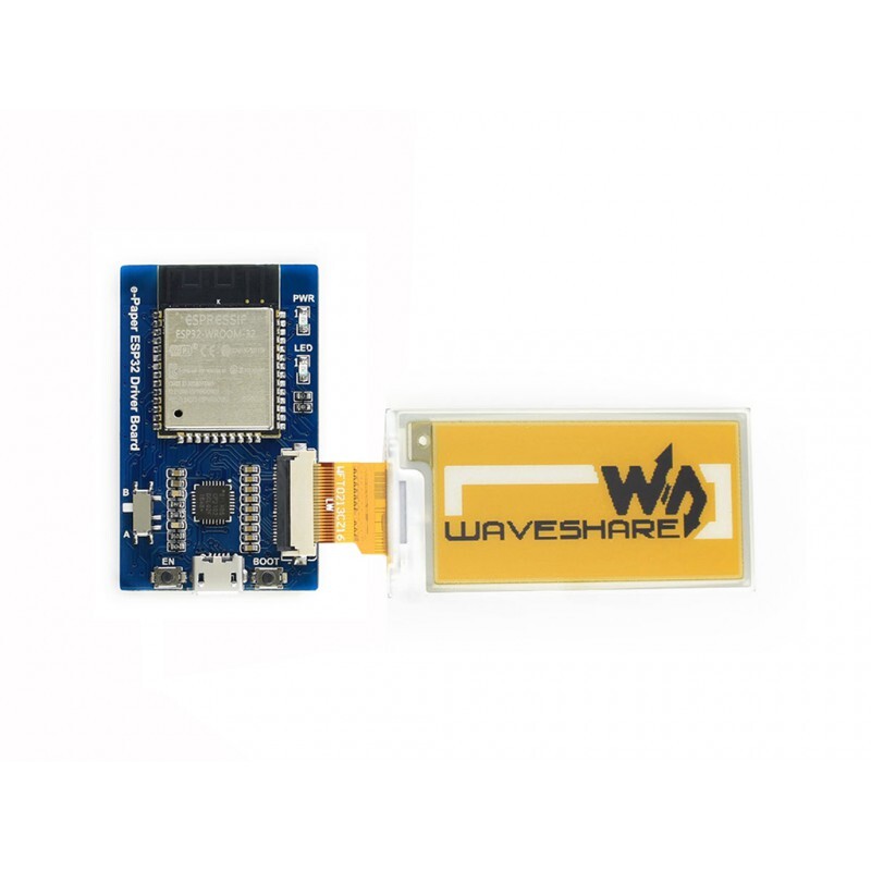 Waveshare Universal e-Paper rå panel driver board, ESP32 WiFi/Bluetooth