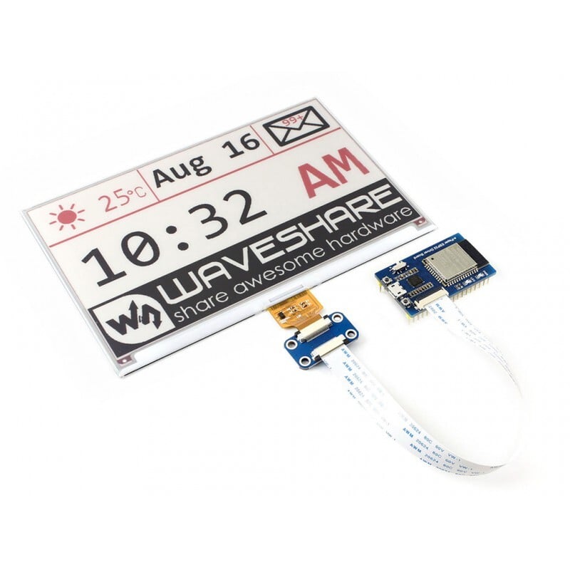 Waveshare Universal e-Paper rå panel driver board, ESP32 WiFi/Bluetooth