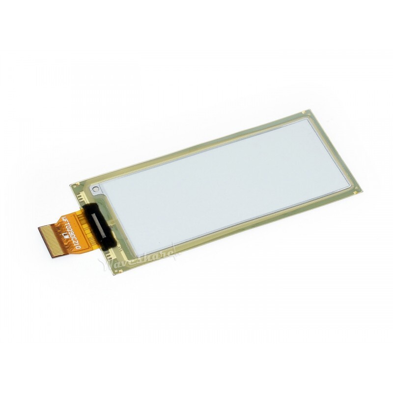 WaveShare 296×128, 2.9tommer fleksibel E-Ink rådisplaypanel
