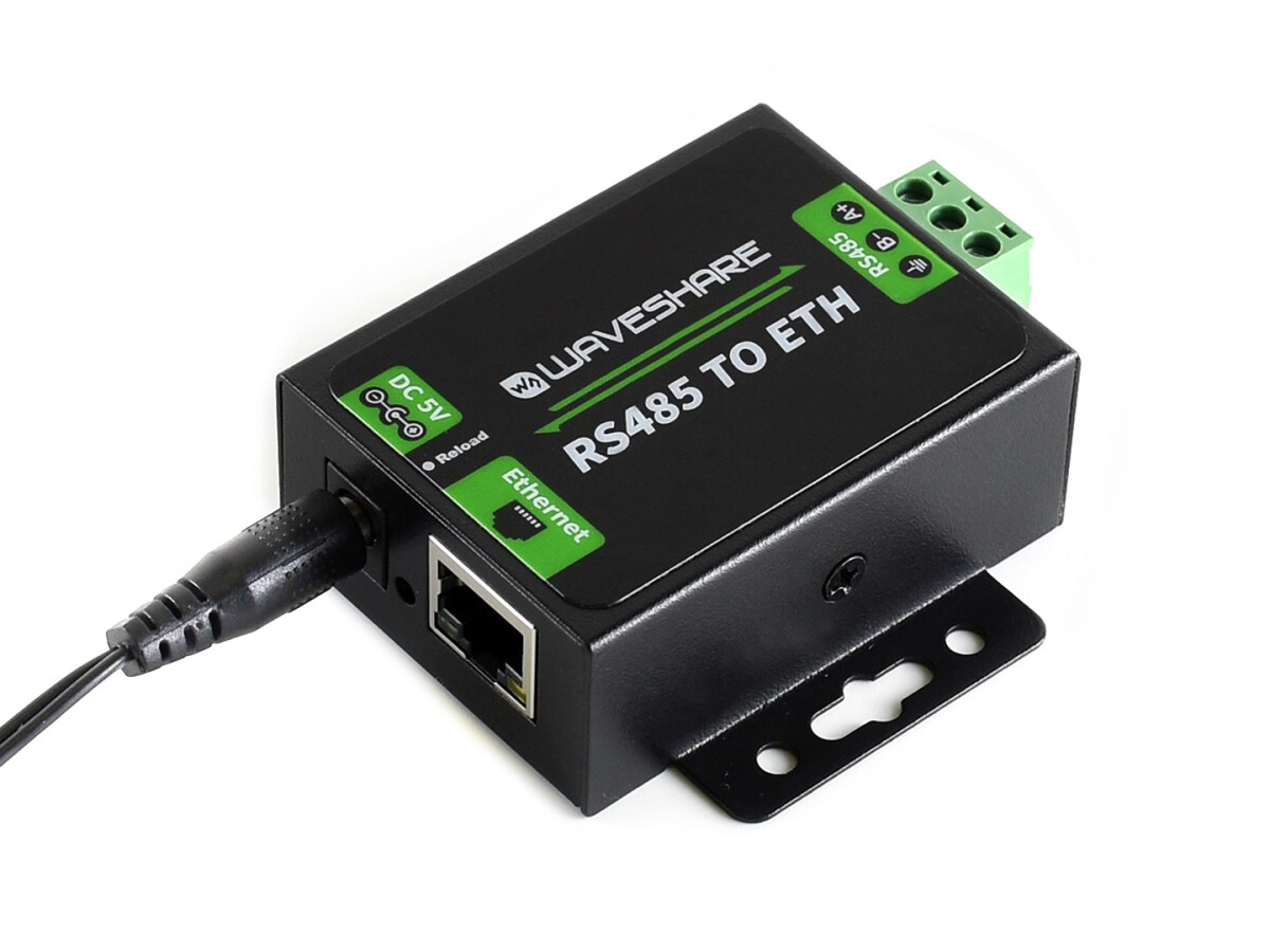WaveShare RS485 to Ethernet-konverter med EU-strømforsyning