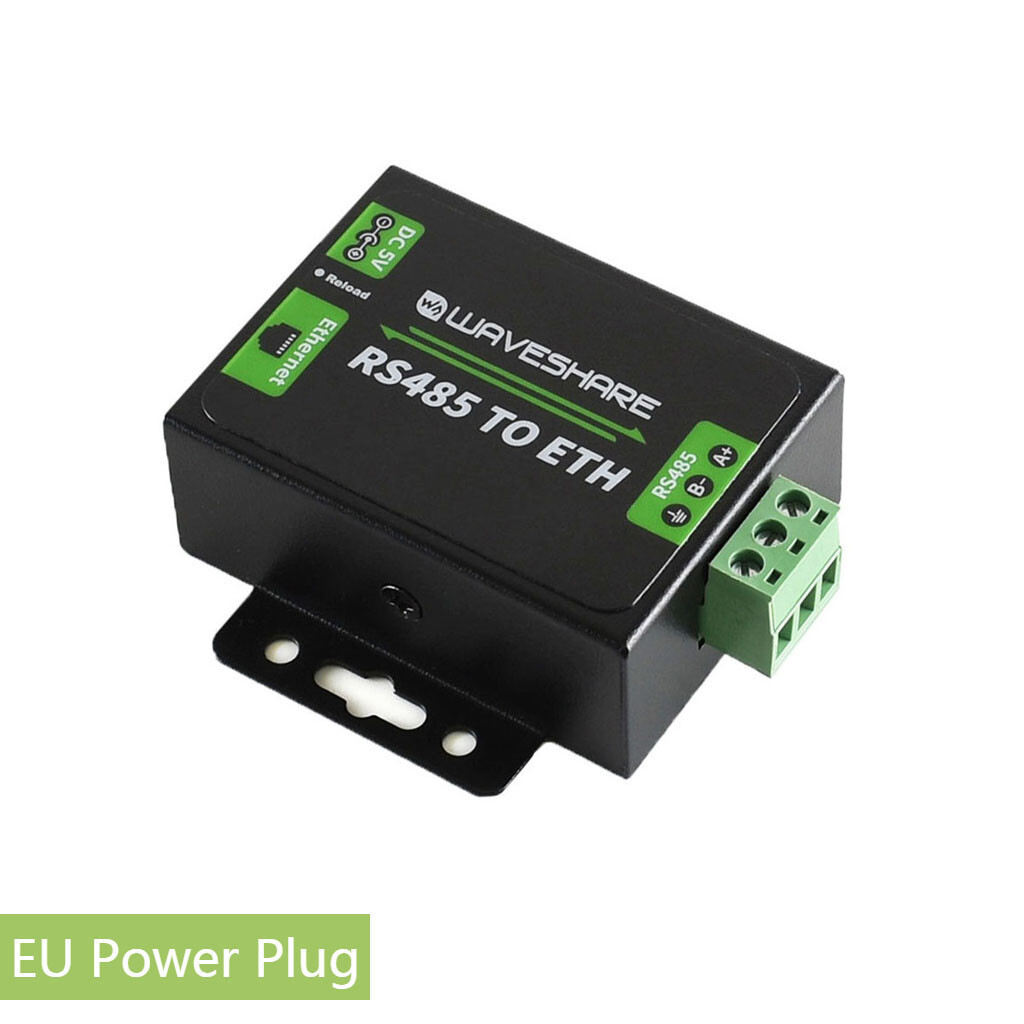 WaveShare RS485 to Ethernet-konverter med EU-strømforsyning