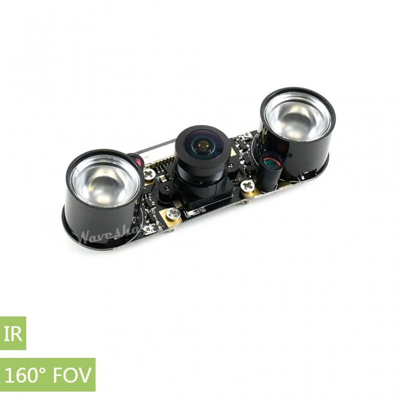 Waveshare IMX219-160IR Kamera, 160° synsfelt, Infrarød, Egnet til Jetson Nano