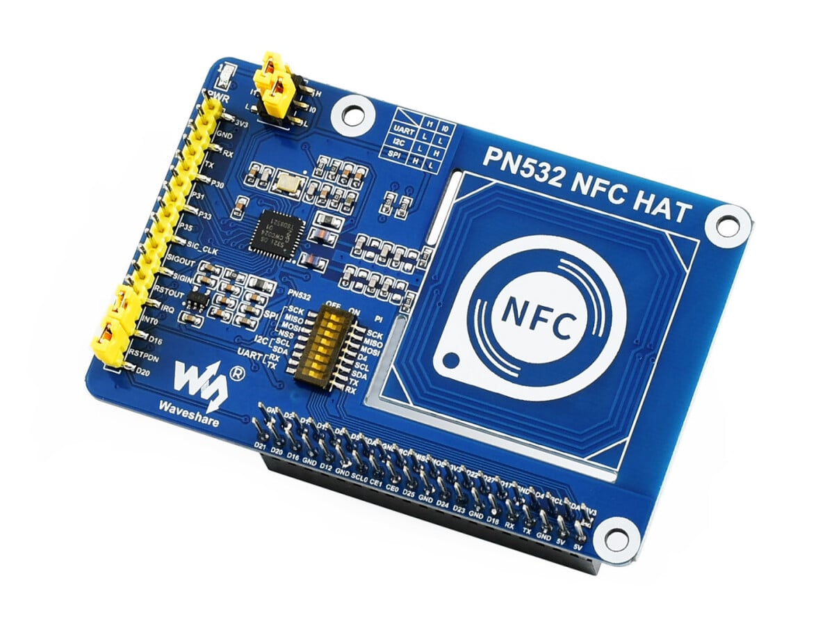 WaveShare PN532 NFC HAT til Raspberry Pi, I2C SPI UART