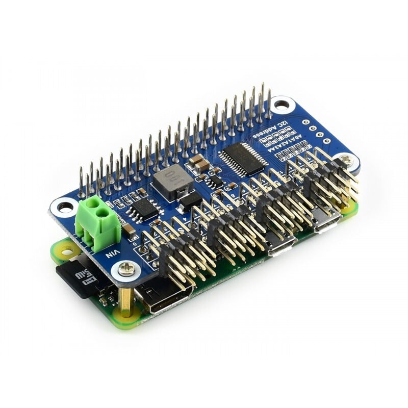 WaveShare Servo Driver HAT (B) til Raspberry Pi, 16-kanal, 12-bit I2C, højre vinkel pinheader