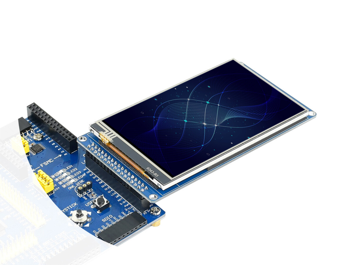 WaveShare 4-toms resistiv berøringslcd, 480×800, 8080 parallel interface