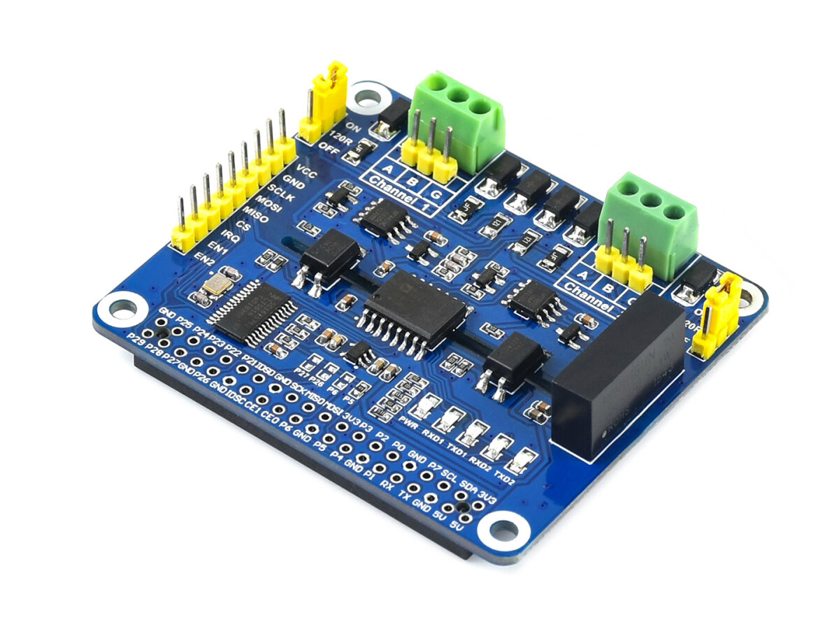 WaveShare 2-Kanal isoleret RS485 udvidelsesplade til Raspberry Pi