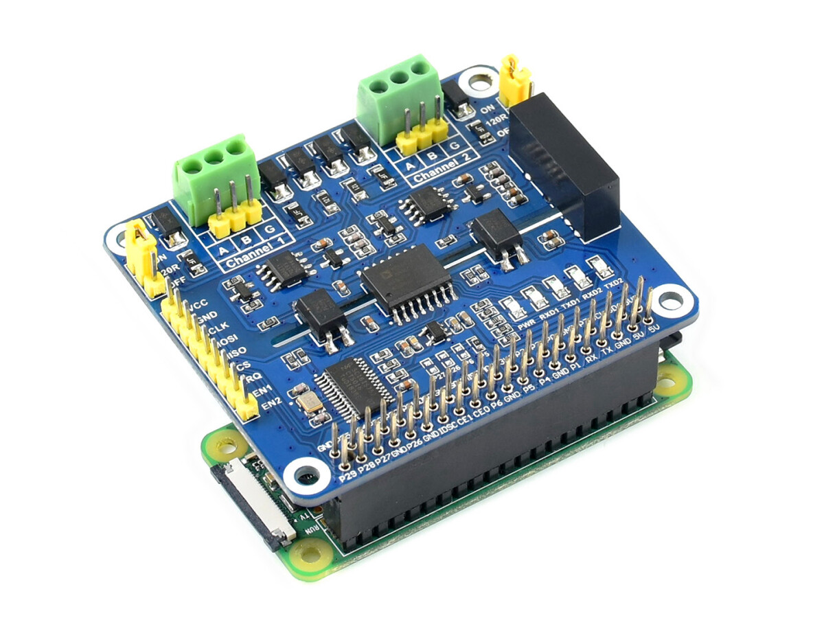 WaveShare 2-Kanal isoleret RS485 udvidelsesplade til Raspberry Pi