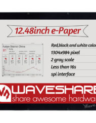 WaveShare 1304×984, 12,48 Zoll E-Ink displaymodul, rød/sort/hvid trefarvet