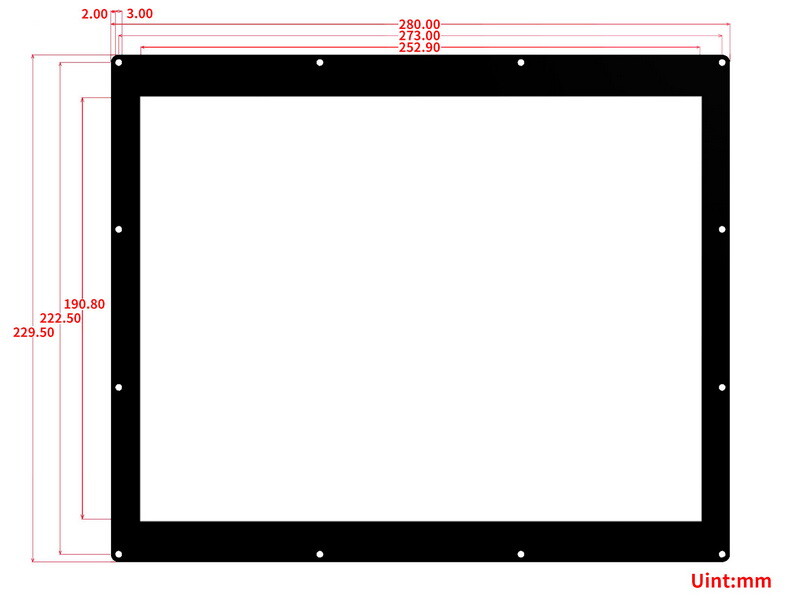 WaveShare 1304×984, 12,48 Zoll E-Ink displaymodul, rød/sort/hvid trefarvet