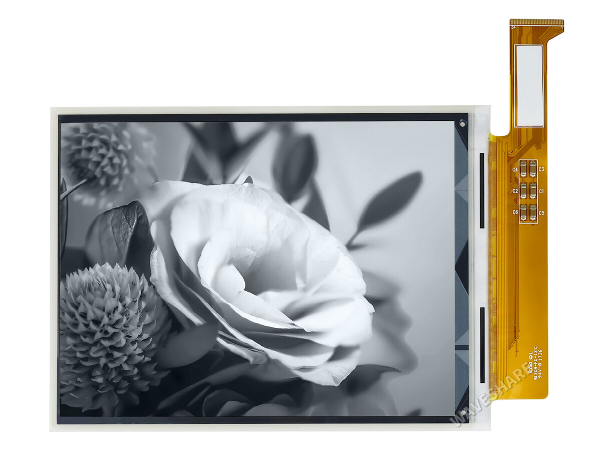 WaveShare 1448×1072 højopløsning, 6 tommer E-Ink rådisplay