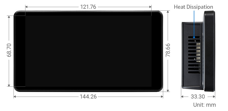 WaveShare 5,5 Zoll Kapazitiver Touch AMOLED-Display, mit Gehäuse, 1080×1920, HDMI
