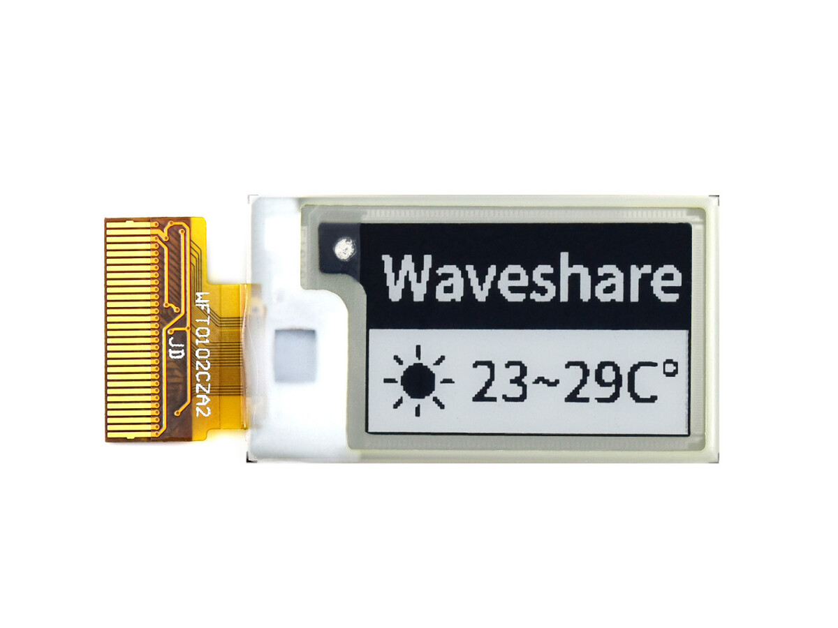 WaveShare 128×80, 1,02 Zoll E-Ink rå displaypanel, sort/hvid dobbeltfarve