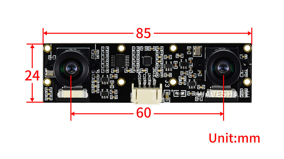 WaveShare IMX219-83 Stereo Kamera til Jetson Nano/Raspberry Pi, 8MP Binokulær kamera modul Dybdevision